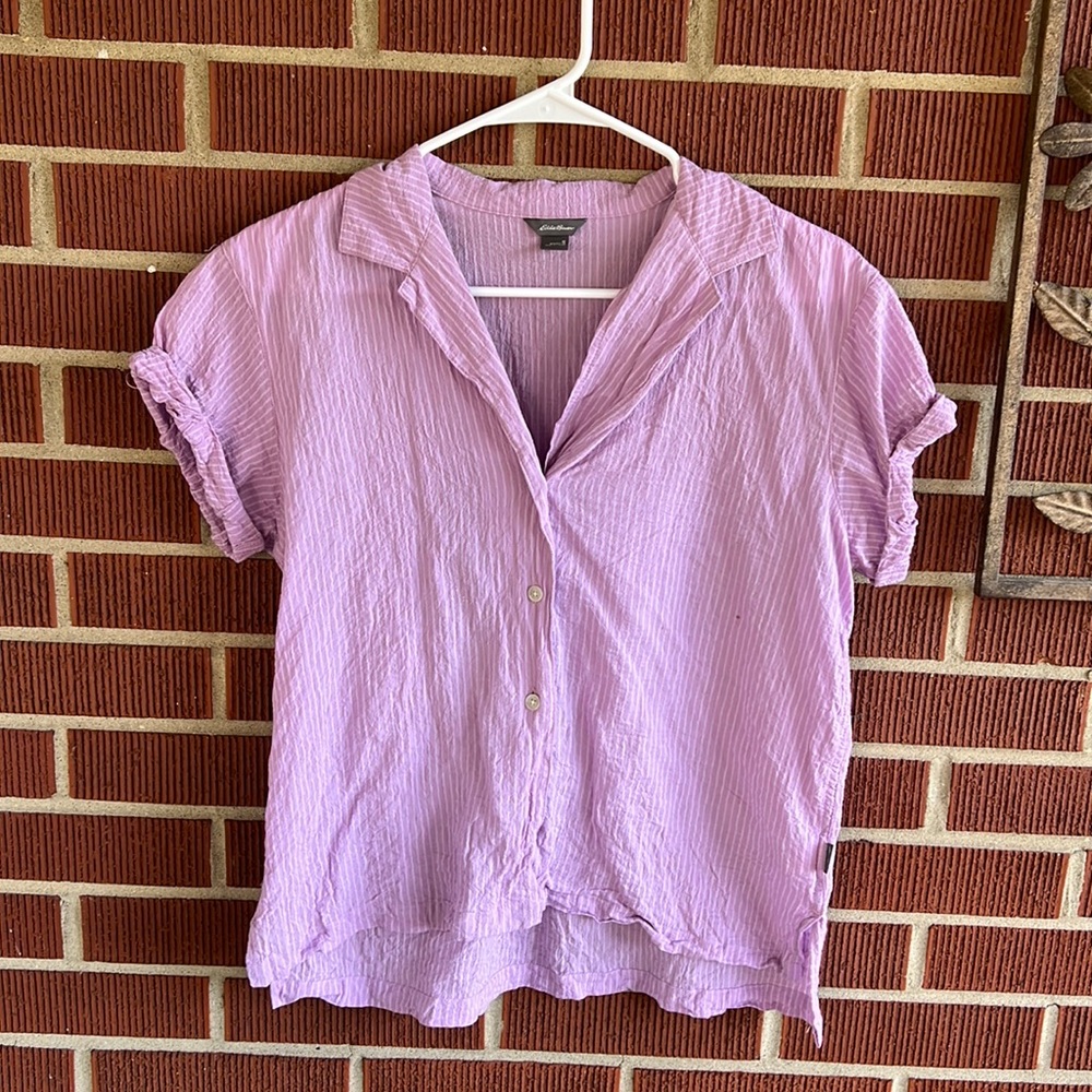 Eddie Bauer short sleeve cotton button shirt small